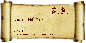 Payer Márk névjegykártya